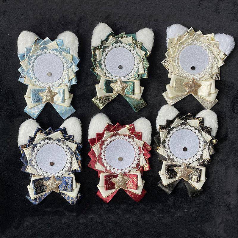 吧唧托白菜价猫耳谷美徽章痛包diy材料配55-75mm吧唧手工配饰套装