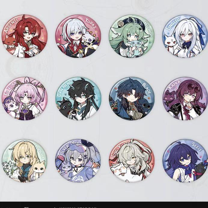 崩坏周边星穹铁道小不点猫猫系列卡芙卡藿藿银枝镜流吧唧徽章谷子