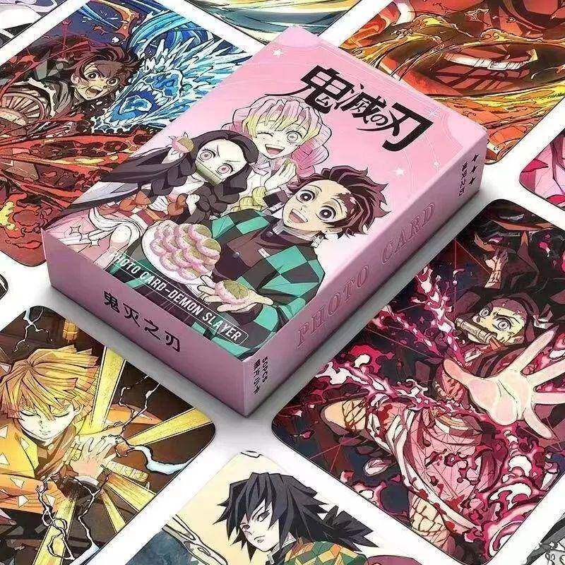 鬼灭之刃镭射小卡55张炭治郎祢豆子小卡周边自印三寸拍立得lomo卡