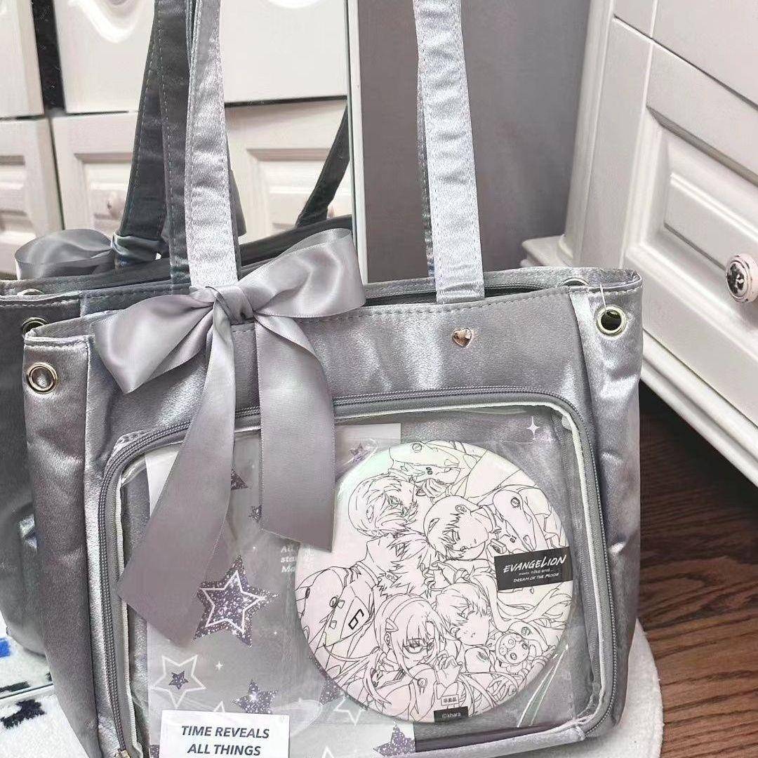 Seraphim原创缎面云朵痛日系大容量托特包二次元周边痛包斜跨单肩