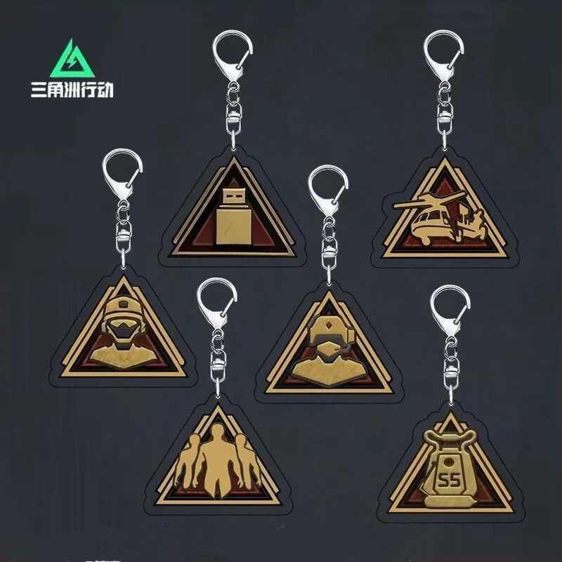 三角洲行动游戏周边亚克力钥匙扣天才少年威龙徽章个性背包挂件图片