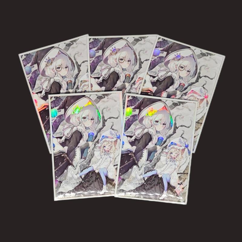 游戏王diy卡套镭射闪套白森林黑白魔女妹套VG卡牌保护套63X90mm