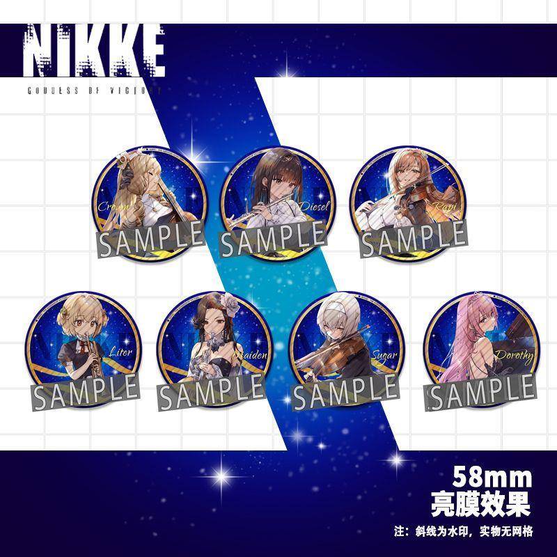 NIKKE妮姬周边IP拉毗桃乐丝皇冠音乐会58mm徽章吧唧胸针挂饰痛包