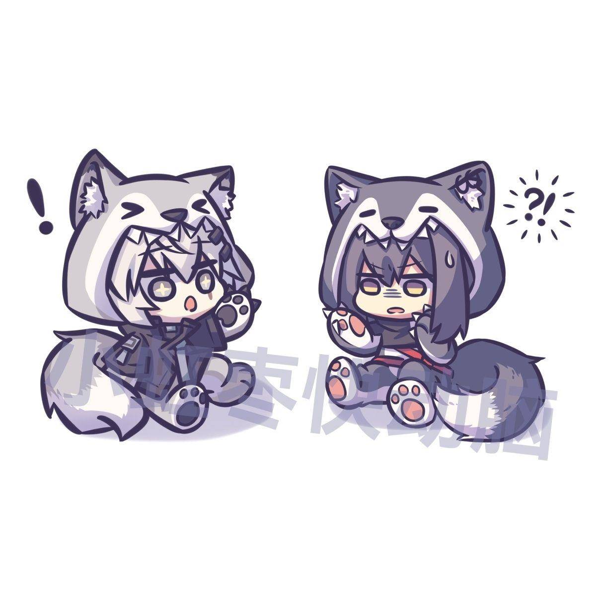 明日方舟双狼拉普兰德德克萨斯可爱玩偶服二创周边亚克力立牌