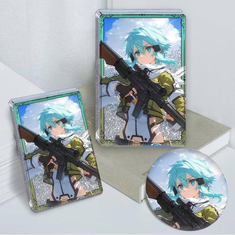 刀剑神域朝田诗乃高颜亚克力砖流沙麻将动漫周边吧唧收藏礼物立牌