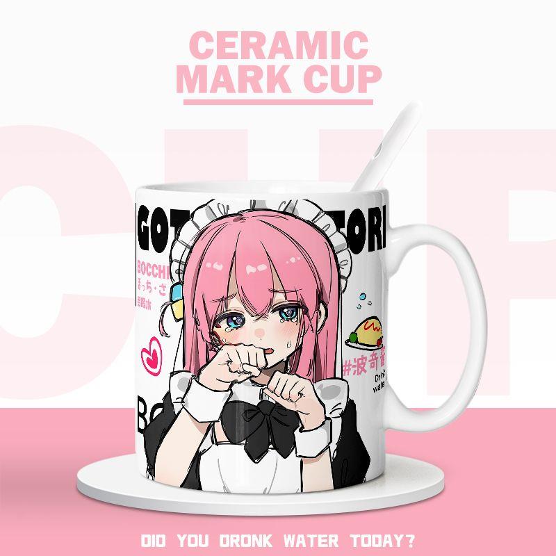 孤独摇滚女仆后藤一里波奇酱创意陶瓷马克杯二次元喝水杯子咖啡杯