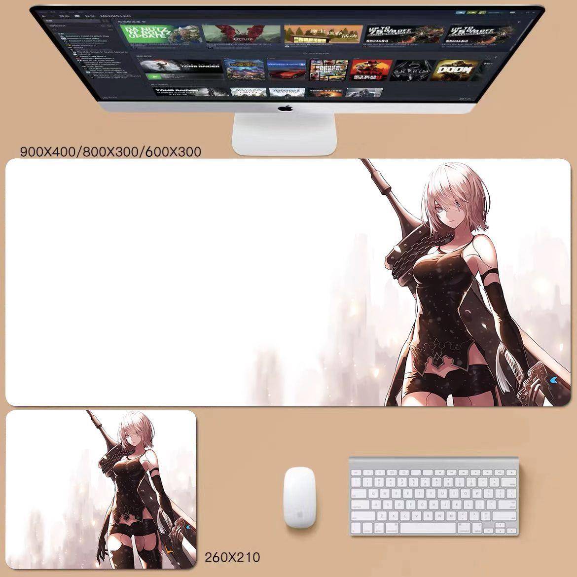 少女前线周边鼠标垫超大锁边G41UPM45HK416二次元游戏键盘垫桌垫