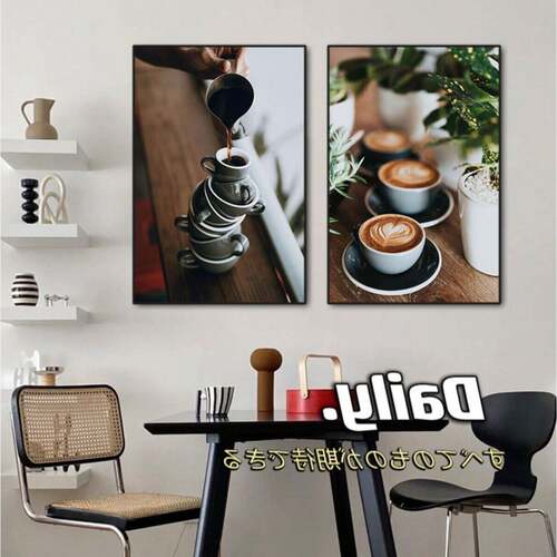 咖啡厅挂画氛围布置背景墙美式Coffee馆店装饰画卡布奇诺拉花壁画