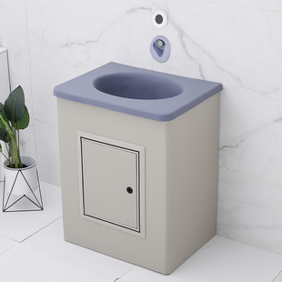 防撞硅胶面盆谈话室软包洗手台留置室浴室柜洗脸盆感应出水龙头