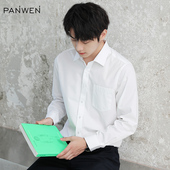 长袖 男士 细斜纹春秋修身 职业衬衫 商务正装 工作服大学生面试白衬衣