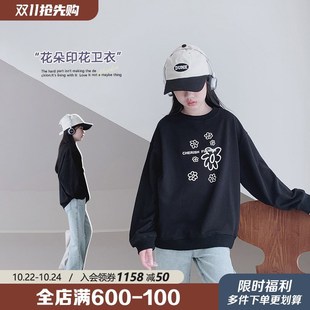 儿童青少年长袖 女大童初中生简约套头衫 上衣 新款 女童卫衣2024秋装