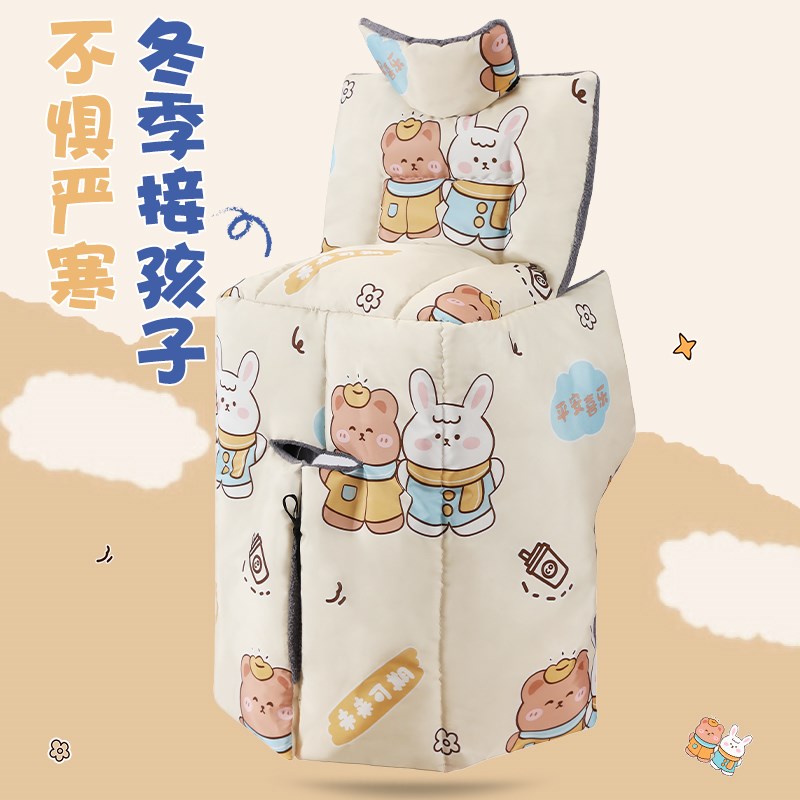 电动车后座挡风被儿童亲子冬季加绒加厚电瓶车冬天防风罩春秋新款