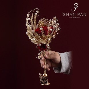 爱神之恋新娘手捧花欧式婚礼权杖手捧红玫瑰花束手杖