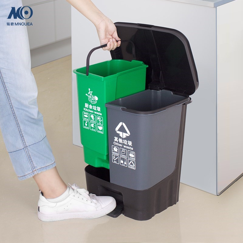苏州垃圾分类垃圾桶家用商用脚踏式大号拼接厨PR房厨余带盖公共场
