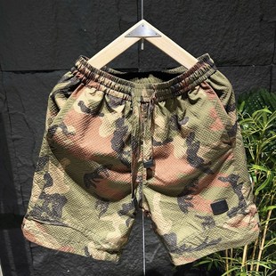 外穿短裤 男士 时尚 百搭宽松透气沙滩裤 2024夏季 五分休闲裤 迷彩薄款