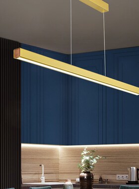 现代简约办公室ljed长条灯极简餐厅北欧一字吧台灯办公室条形吊灯