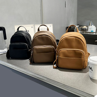 双肩包女士真皮揹包2023新款迷你小双肩软皮头层牛皮时尚洋派潮流