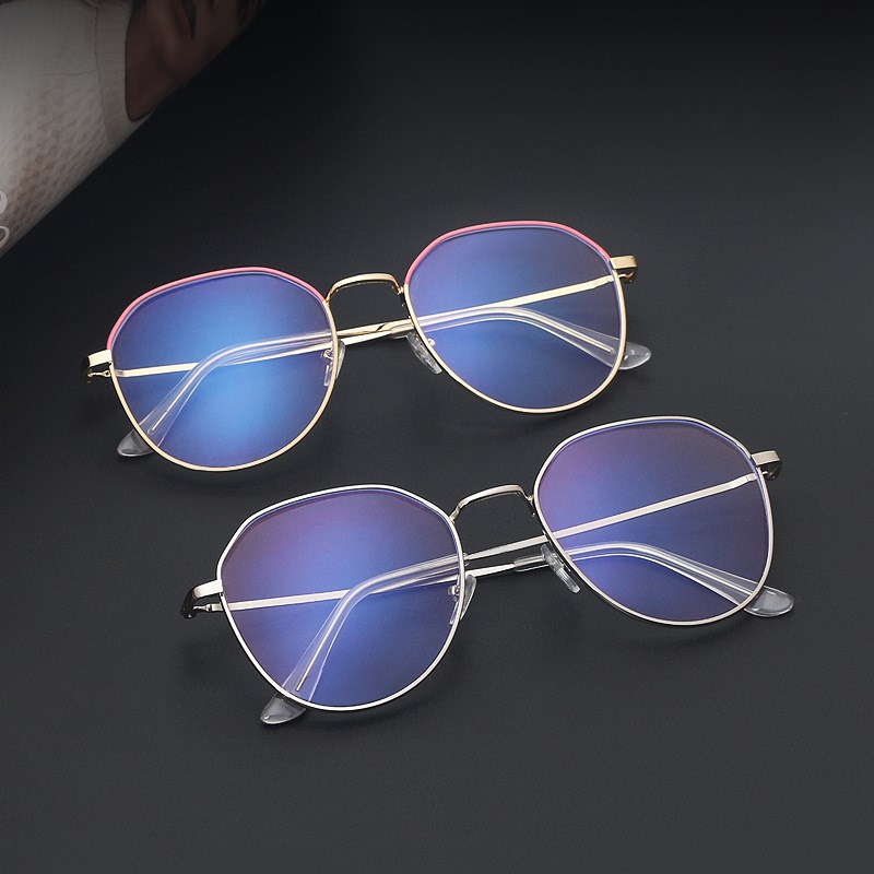 眼镜韩版潮女素颜手机眼镜护眼护目眼镜金属电脑蓝光眼镜圆框文艺