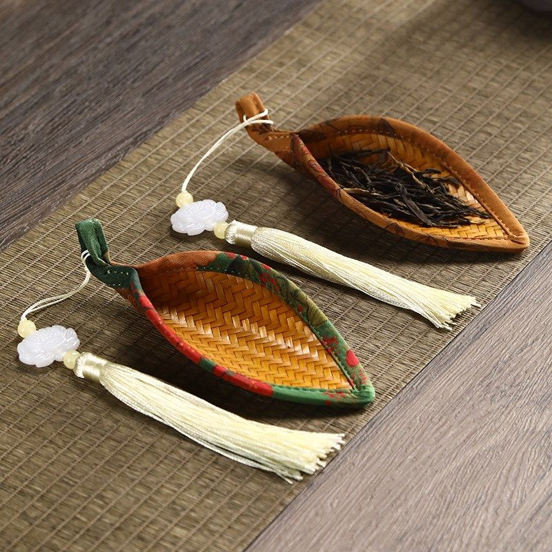 竹制品手工竹编茶则中式竹编锦缎赏茶F荷复古醒茶簸箕茶铲茶道零,特色手工艺,竹编/竹雕,淘宝优惠券,粉丝福利购,淘宝优惠卷