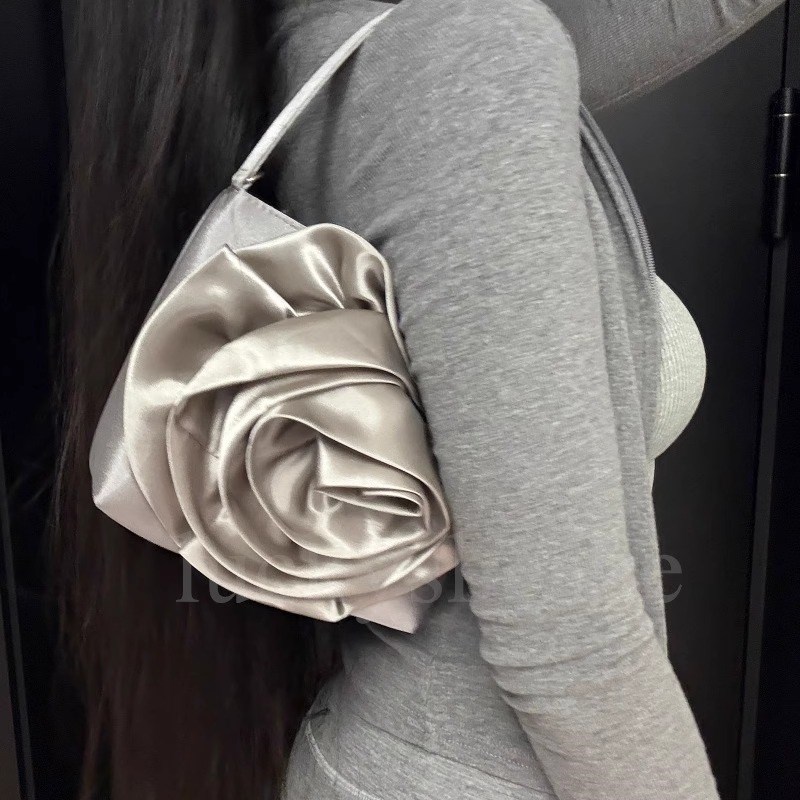 芭蕾风百搭花朵手拎腋下小方包女法式甜美温柔复古新中式旗袍包包