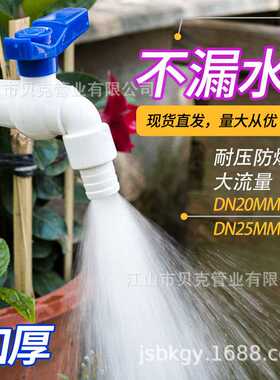 家用UPVC塑料水龙头4/6分20/25mm抗压大出水防漏防爆耐用蓝色黄色