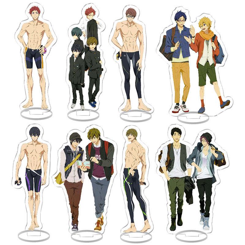 Free!男子游泳部动漫周边立牌七濑遥橘真琴松冈凛叶月渚桌面摆件