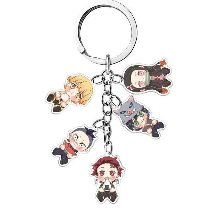 动漫鬼灭之刃套款亚克力钥匙扣 多款透明挂件 杏寿郎5款一套