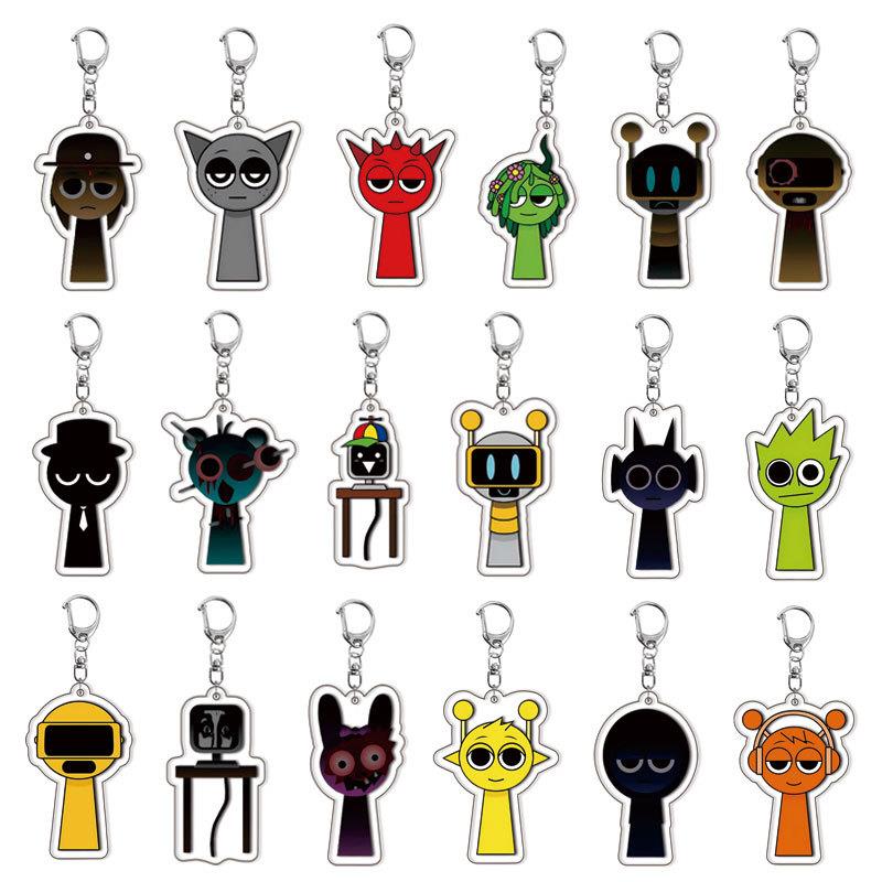 【夹层】Sprunki节奏盒子动漫周边亚克力钥匙扣 可爱钥匙扣小挂件