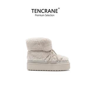 TENCRANE防寒防滑毛毛雪地靴时尚休闲加绒女雪地棉鞋毛绒保暖短靴