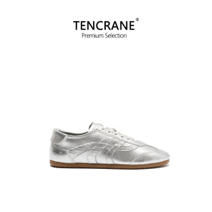 TENCRANE汤岚2025新款时尚休闲银色德迅鞋女运动百搭复古板鞋0116