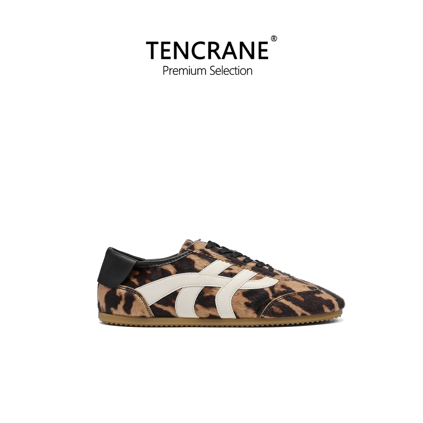 TENCRANE2025新款豹纹马毛德训鞋