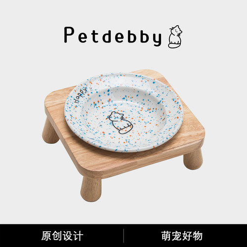 Petdebby猫咪食碗陶瓷猫宠物碗