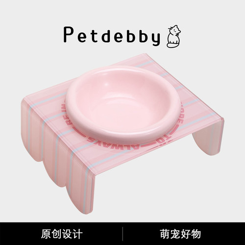 Petdebby猫碗猫食盆狗盆狗碗餐盘