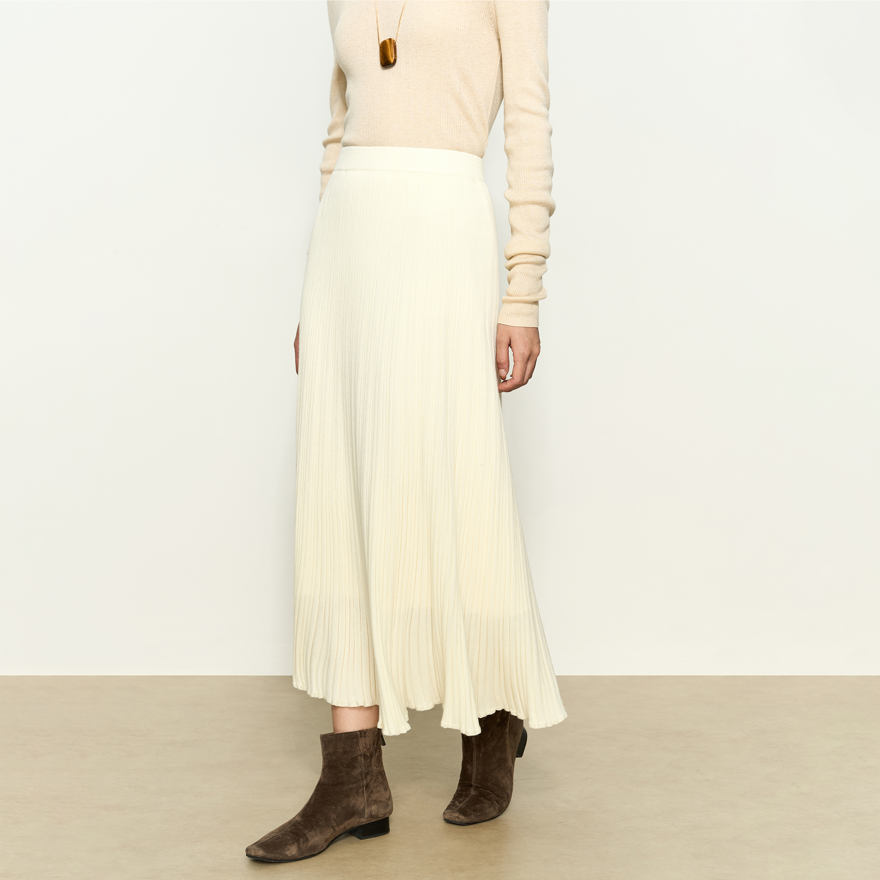 张小某梨形定制 秋冬垂感舒适褶皱针织半身裙1BW09Q2273