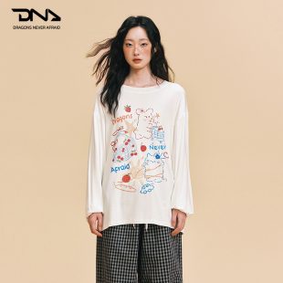 T恤25年秋季 莫代尔长袖 垂感上衣内搭打底衫 D.N.A&音乐节限定