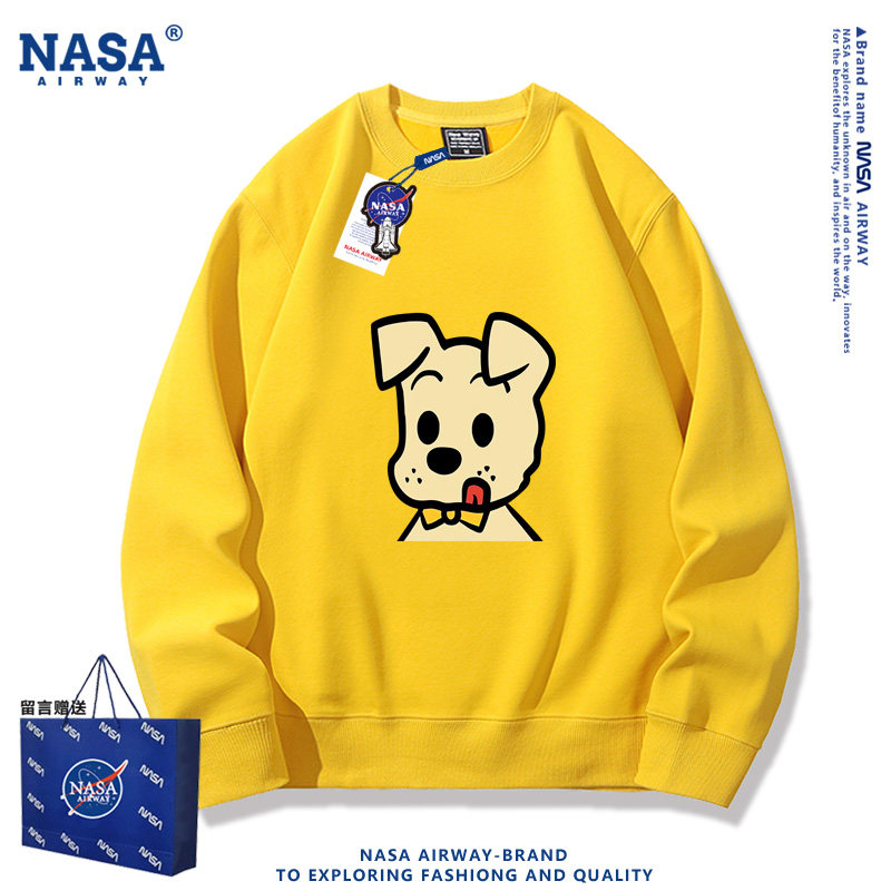 NASA联名原田治卡通图案周边圆领卫衣男女情侣日系春秋薄款上衣服