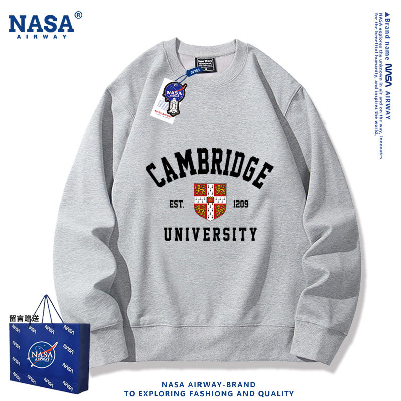 NASA联名Cambridge英国名校剑桥大学周边圆领卫衣男女秋冬上衣服
