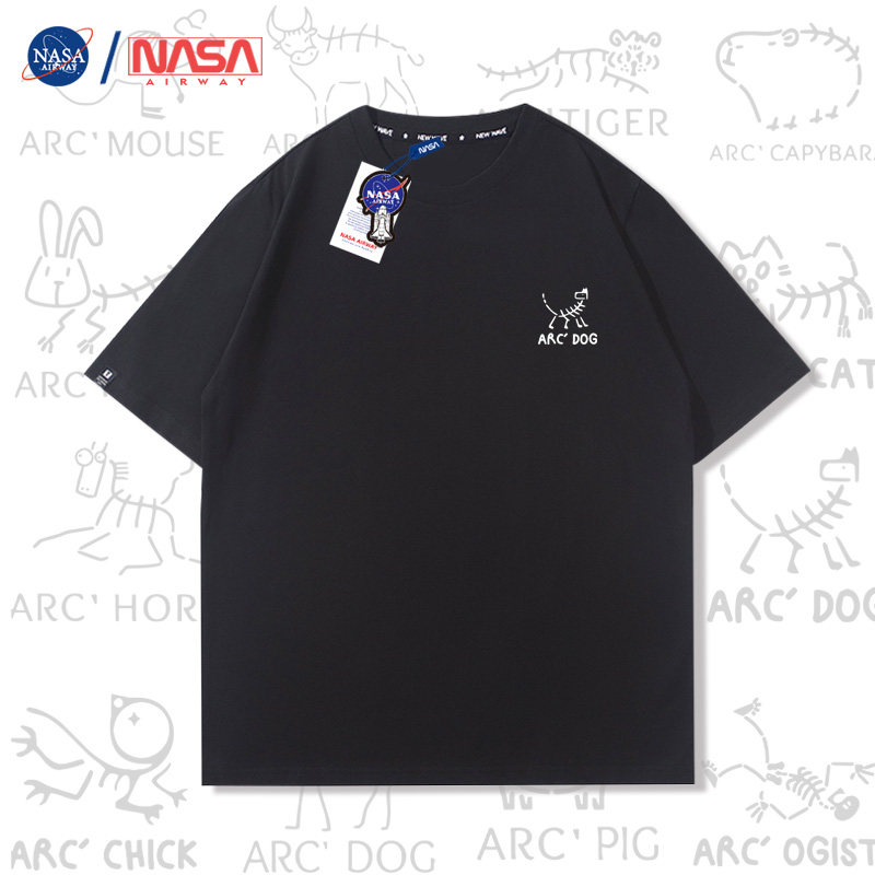 NASA始祖猫狗情侣纯棉短袖T恤龙蛇猪鼠十二生肖男女简约半袖夏