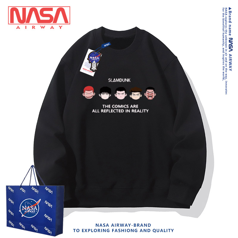 NASA潮牌灌篮高手Q版圆领卫衣