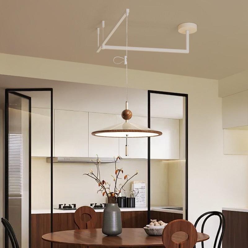 中古风可移位风铃餐厅灯侘寂禅意复古书房摇臂吊灯日式茶室饭厅灯