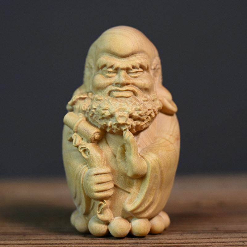 黄杨木雕刻达摩摆件公室桌面摆件文玩手把件茶桌摆饰木质工艺品