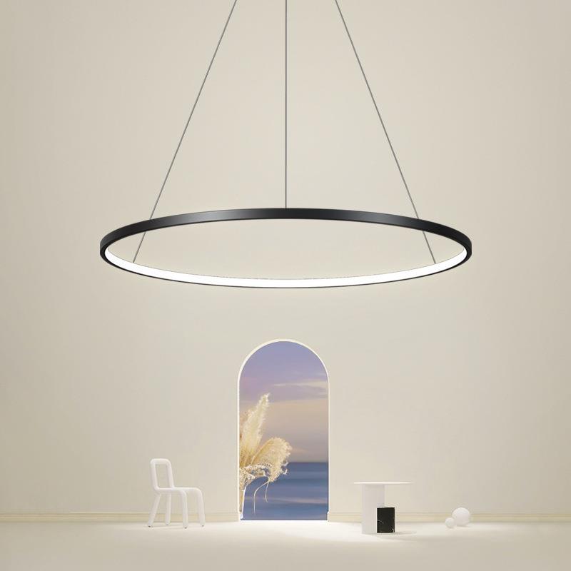 餐厅吊灯吧台灯现代简约北欧客厅吊灯家用圆环形餐桌卧室灯具