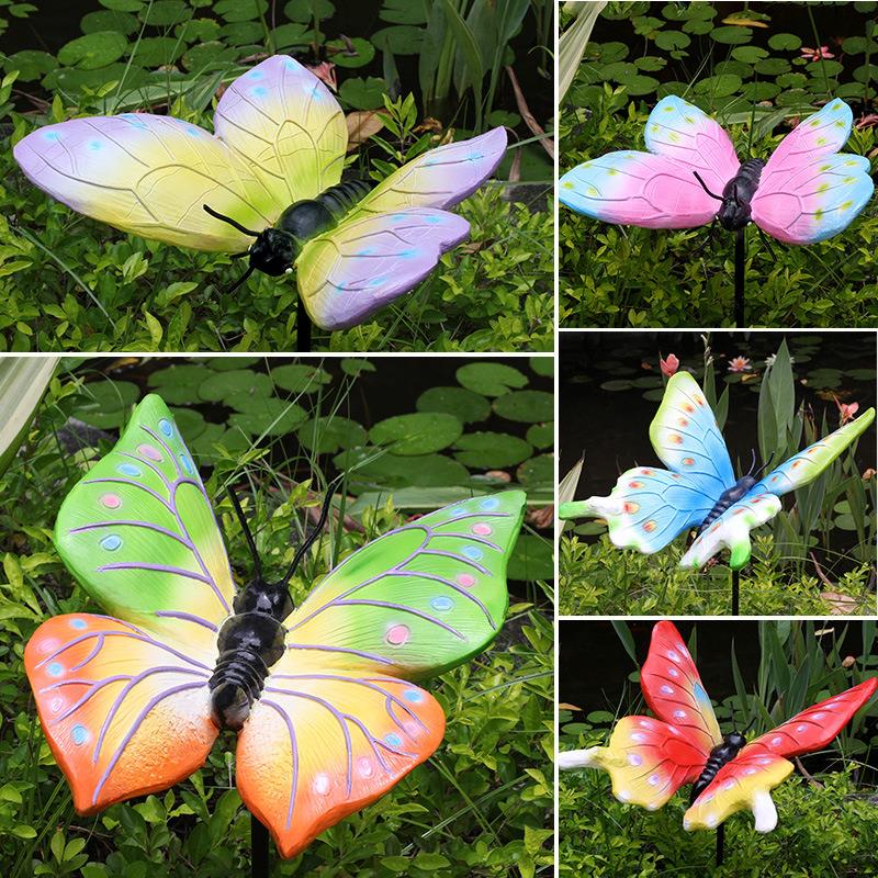 仿真蝴蝶玻璃钢雕塑动物摆件花园庭院工艺品户外园林景观装饰小品