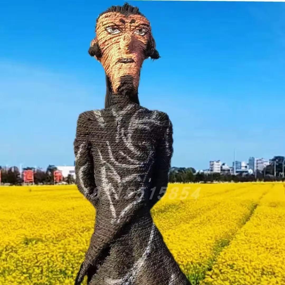 哪吒系列人物申公豹稻草人工艺品稻草草编艺术草仿真雕塑工艺品编