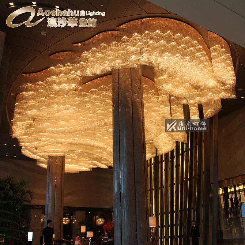 大型非标吸顶灯 售楼部水晶灯具吸顶灯 酒店大堂创意工程大吊灯