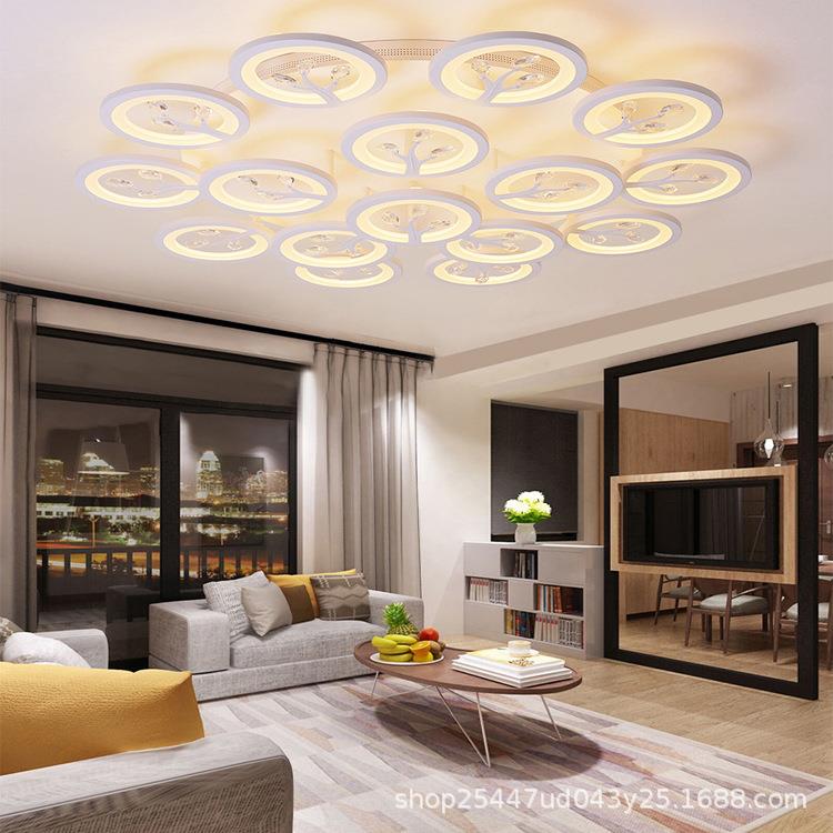 新款水晶客厅灯大气简约现代家用卧室灯具套餐led吸顶灯