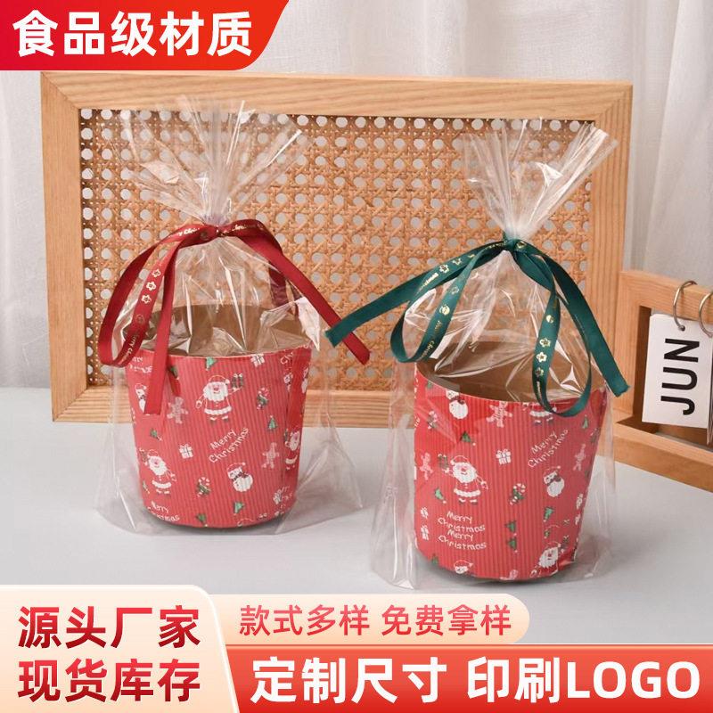圣诞装饰手撕面包纸托盒6寸戚风蛋糕底托一次性面包纸托包装