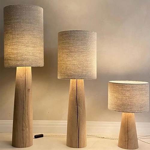 新中式复古落地灯客厅书房卧室创意实木禅意茶室民宿装饰布艺台灯