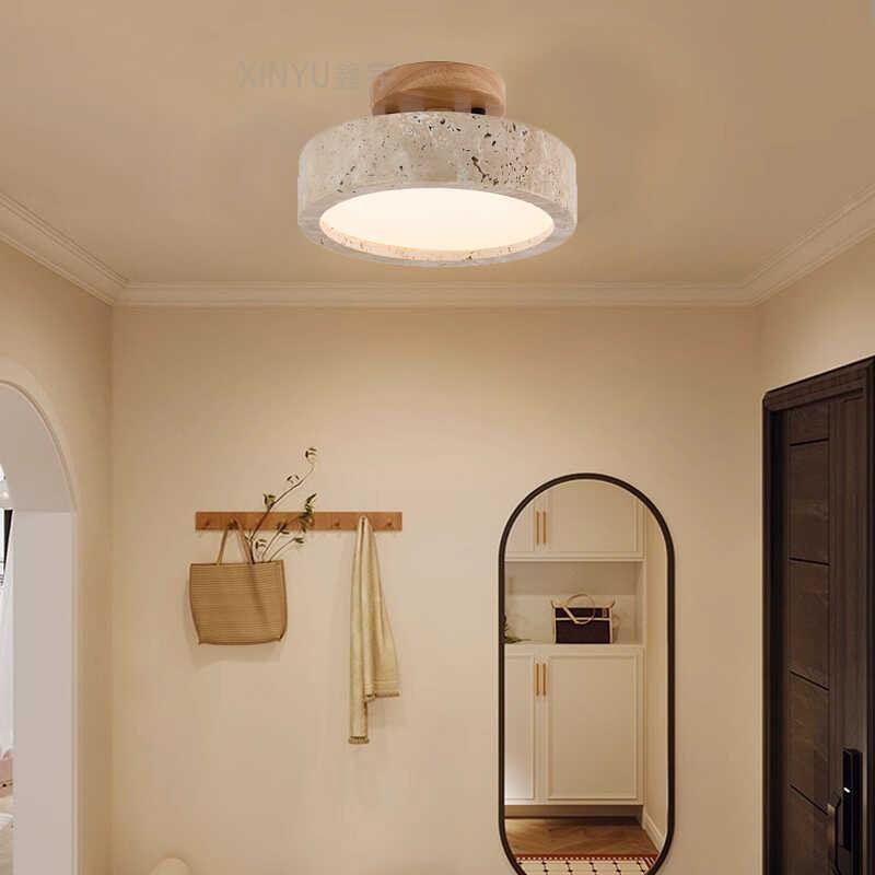 led黄洞石吸顶灯楼道楼梯过道家用入户走廊智能姹寂寞风吸顶灯