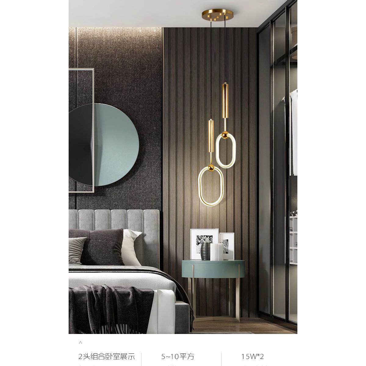 北欧后现代圆环五金吊灯餐厅个性卧室吧台奶茶服装店橱窗装饰吊灯